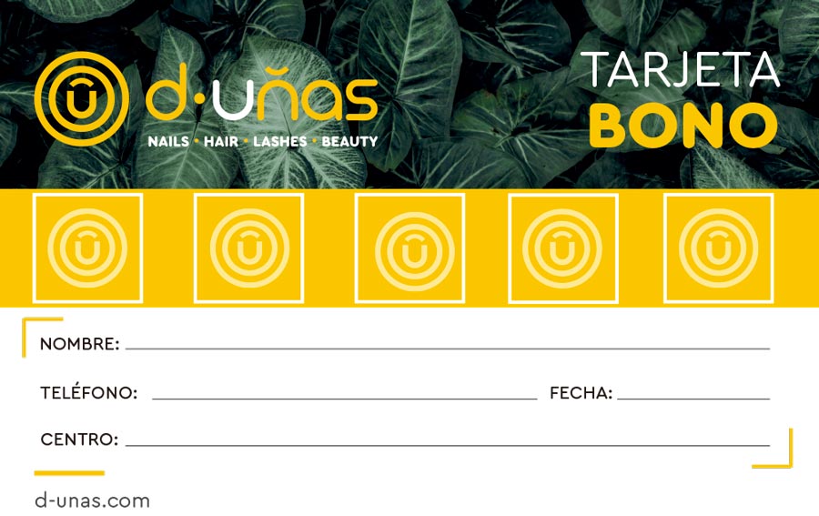 Tarjeta bono d-uñas