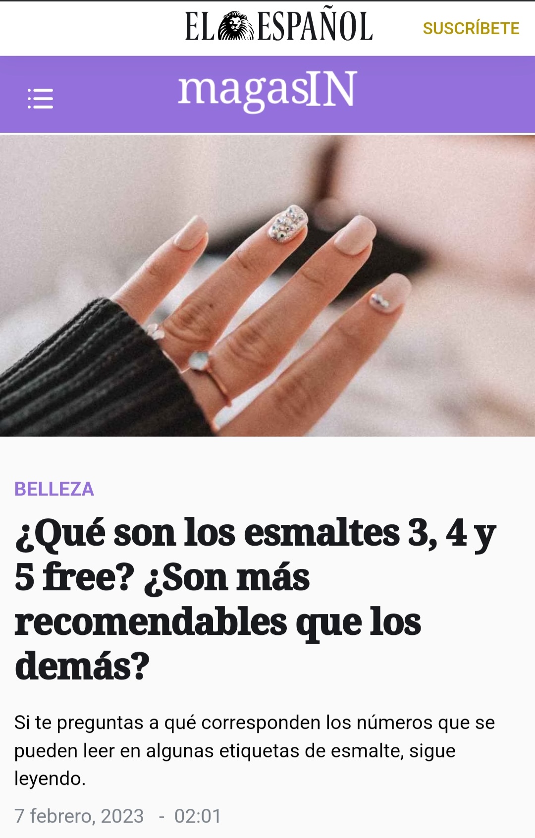 El español habla de los esmaltes de d-uñas