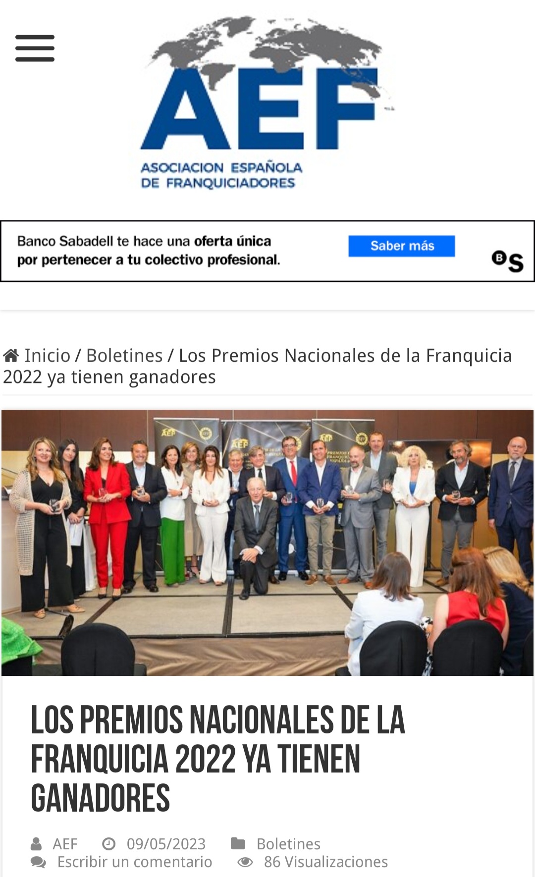 Asociación Española de Franquiciadores habla de los recientes premios