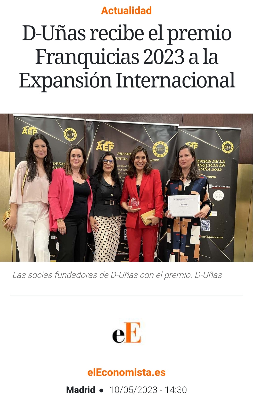 El Economista habla del premio a las Franquicias 2023 Expansión Internacional