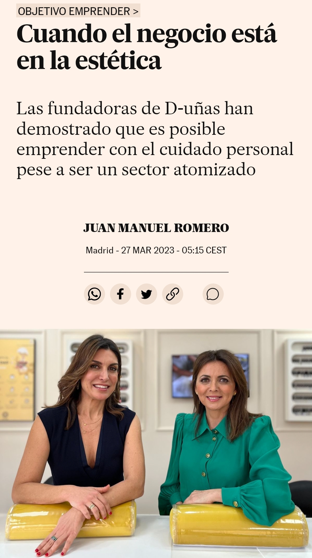 El País habla del emprendimiento de d-uñasa