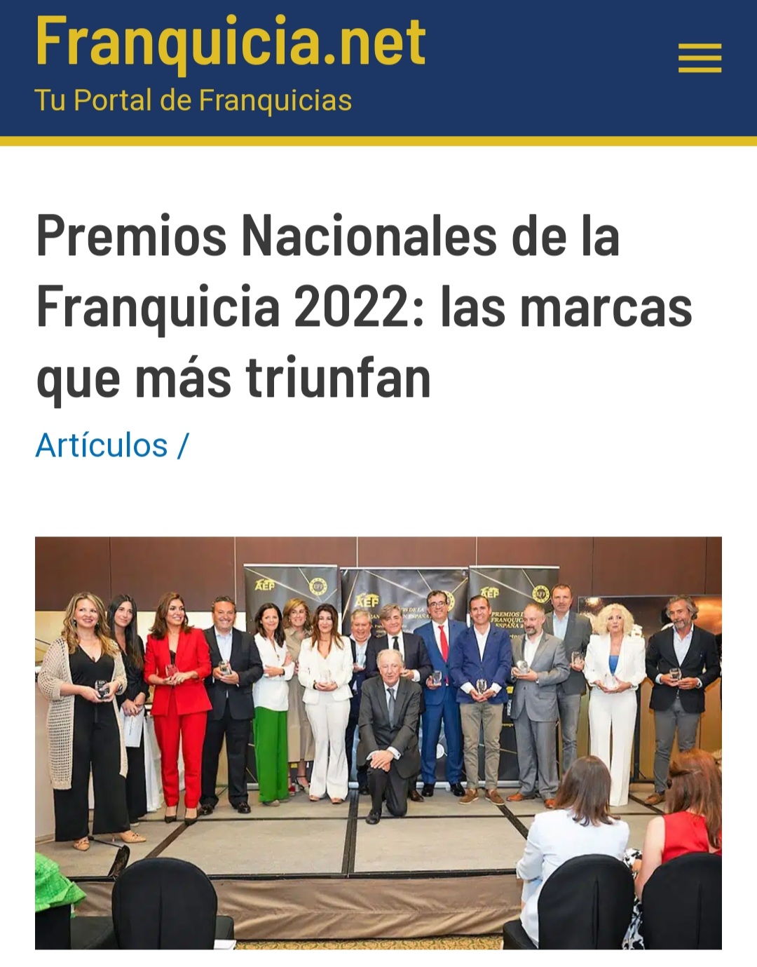 Franquicia.net habla de los premios Nacionales de la Franquicia 2022